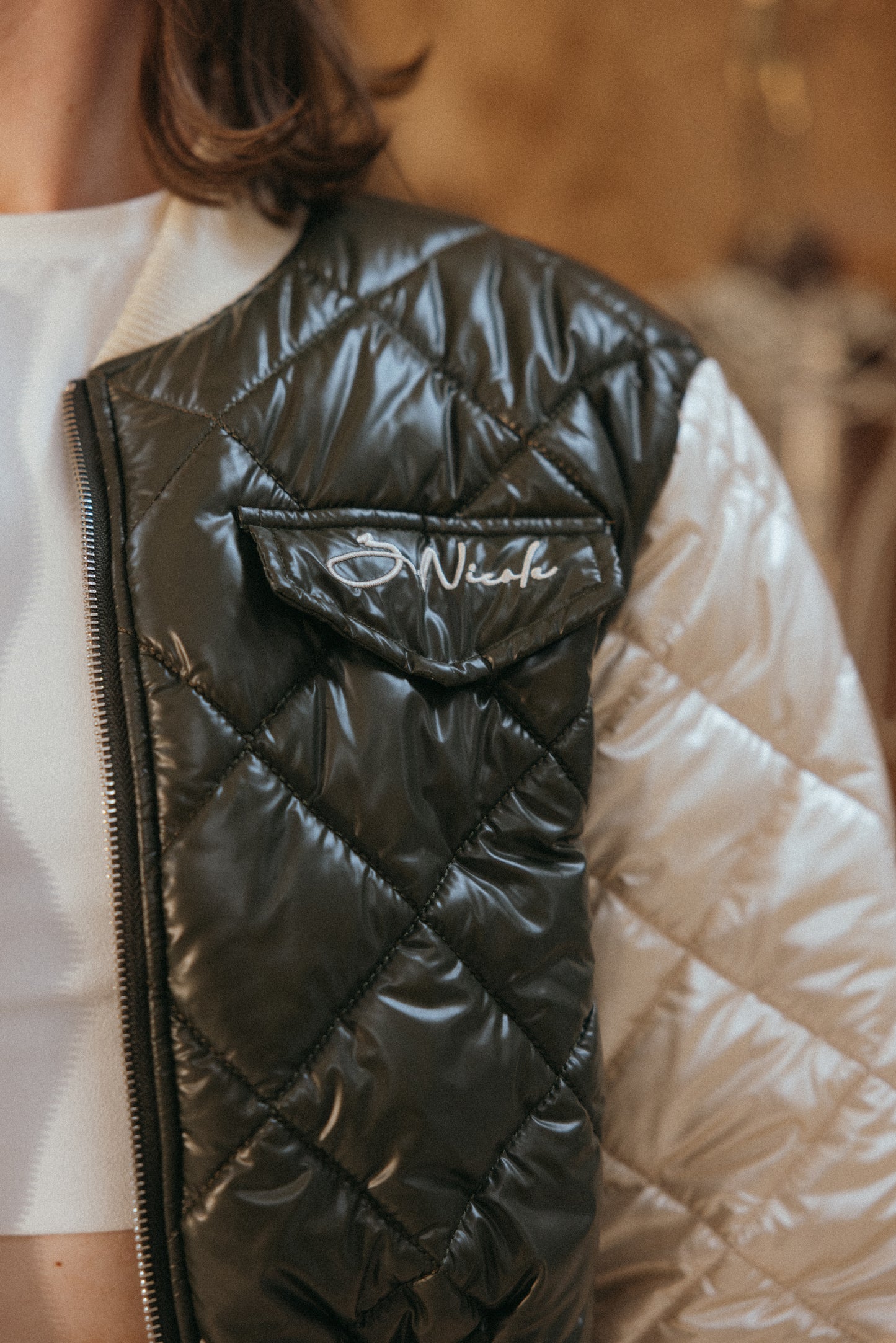 B. Nicole Cropped Puffer Pine *PRE ORDER*